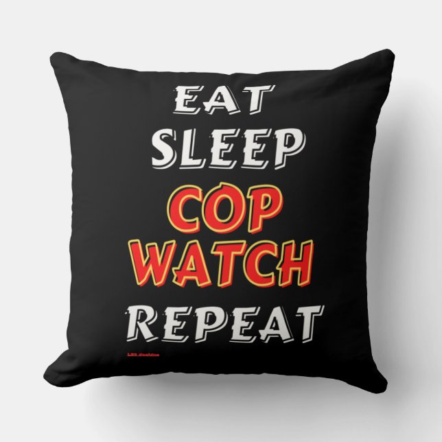 throw pillow  "EAT, SLEEP..." (Front)