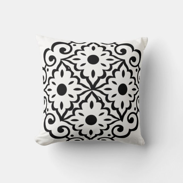 Throw Pillow Elegant Moroccan Geometric Throw Pill (Front)