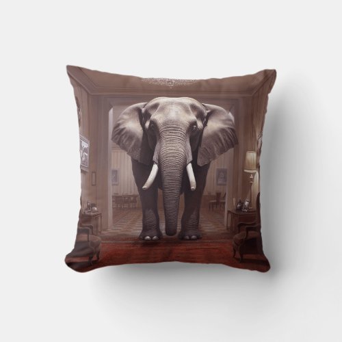 Throw Pillow  Elephant in the Room