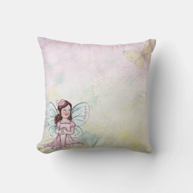 Throw Pillow/Fairy and Butterfly Pillow (Front)