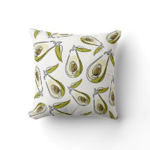 Throw Pillow features a cute Avocado.