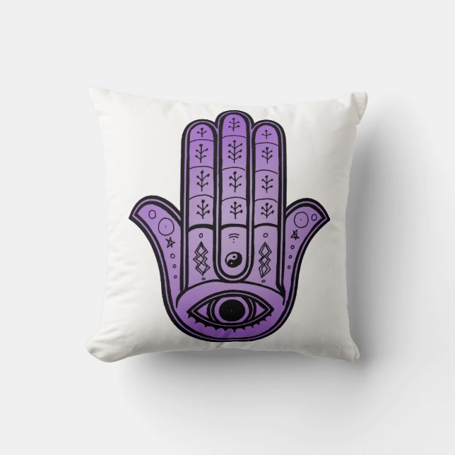 Throw pillow featuring Hamsa Hand design  (Front)
