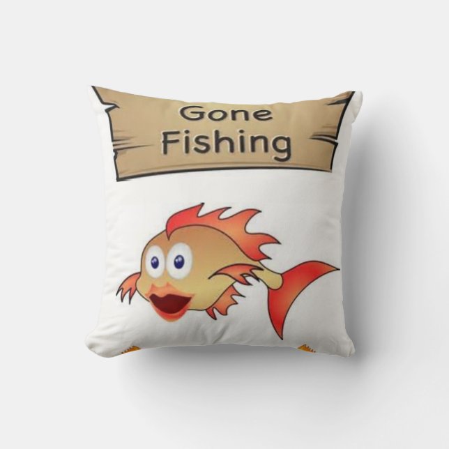 Throw Pillow Fishing (Front)