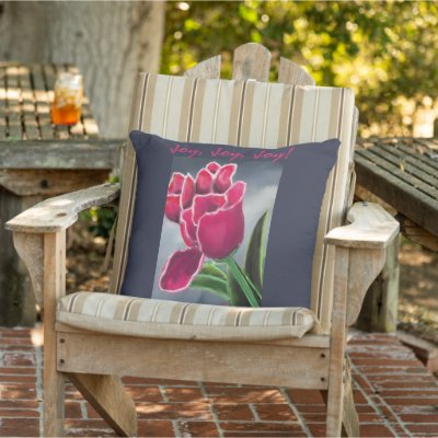 Throw Pillow Floral Design, personalize Text