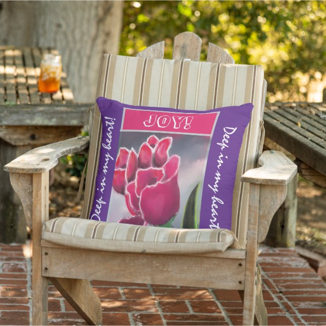 Throw Pillow Floral Design, Personalize Typography (Chair)