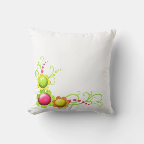 Throw Pillow Flowers Floral 