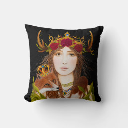 Throw pillow &#39;Fox Queen&#39;