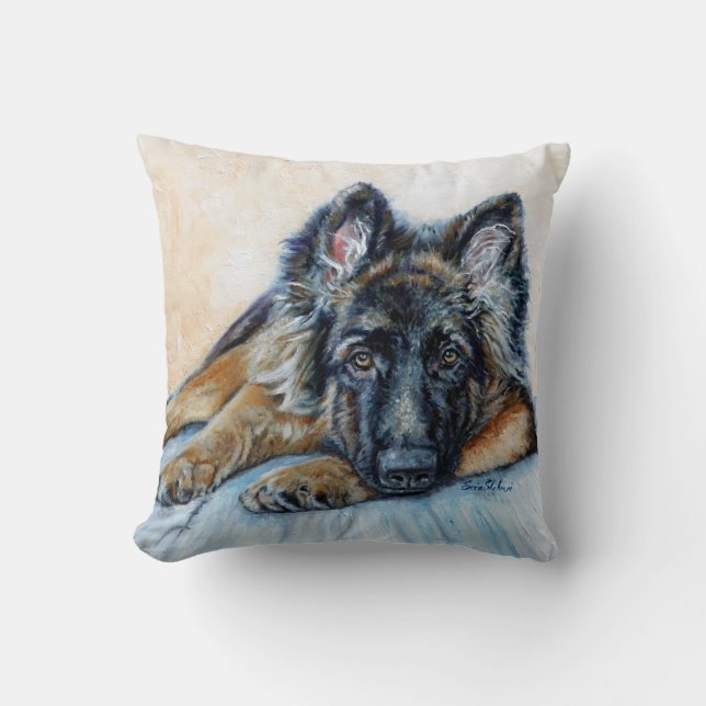 Throw Pillow - German Shepherd -Sqaure (Front)