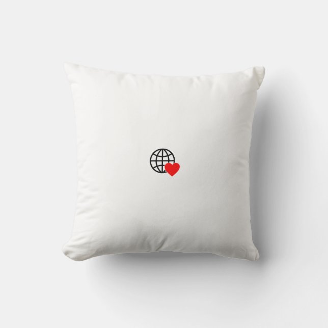 Throw Pillow | Globe & Heart Design (Front)