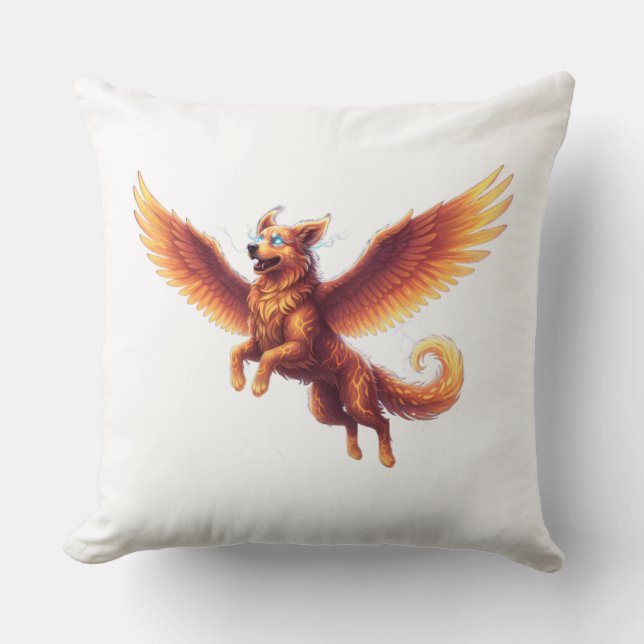 Throw Pillow Glowing Energy Dog – Luminous Decorat (Front)
