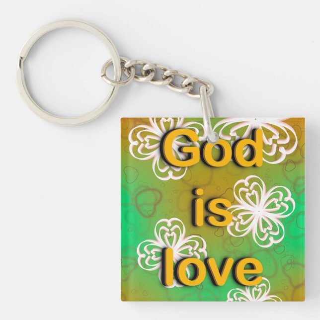Throw Pillow god is love  Keychain (Front)