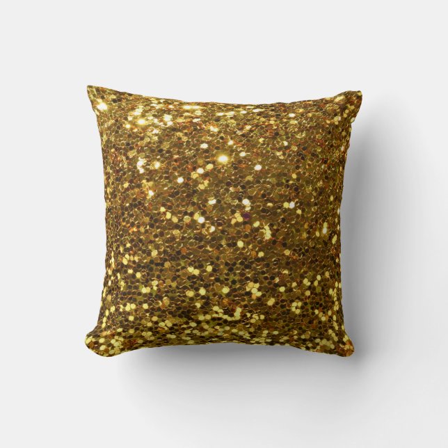 Throw Pillow/Gold Glitter Pillow (Front)