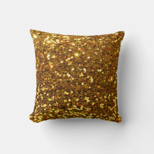 Throw Pillow/Gold Glitter Throw Pillow