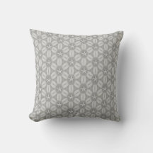 Throw Pillow Gray White Stars