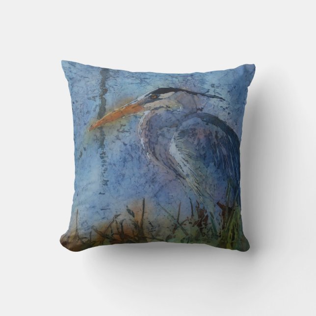 Throw pillow_great blue heron pillow (Front)