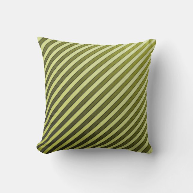 Throw Pillow/Green Stripes Pillow (Front)