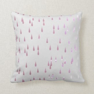 Throw Pillow Grey with drops print