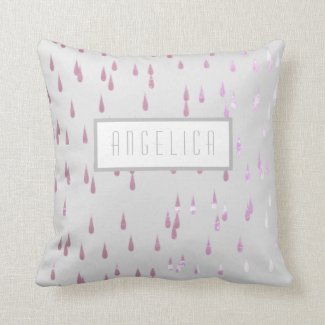 Throw Pillow Grey with name template