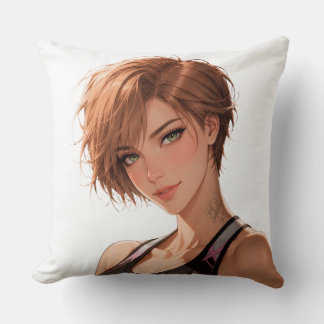 Throw Pillow Gym Girl