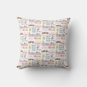 Throw Pillow, Happy Birthday Friends Family Throw Pillow