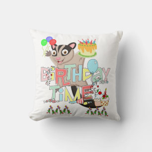 Throw Pillow, Happy Birthday Possum Cake Pillow