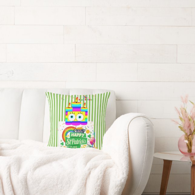 Throw Pillow, Happy Birthday St. Patrick's Day Throw Pillow (Couch)