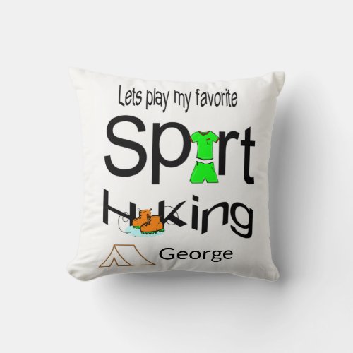 Throw Pillow Hiking Sports