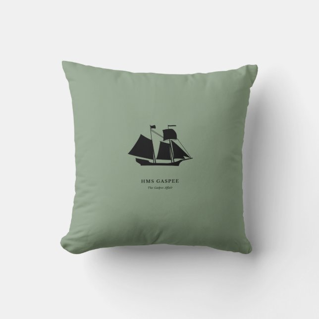 Throw Pillow — HMS Gaspee (Front)