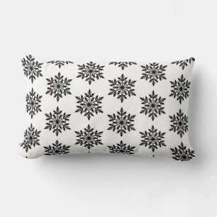Throw Pillow-Holiday Snowflakes Lumbar Pillow