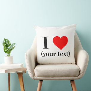 Throw Pillow I heart - Custom (add image/text)