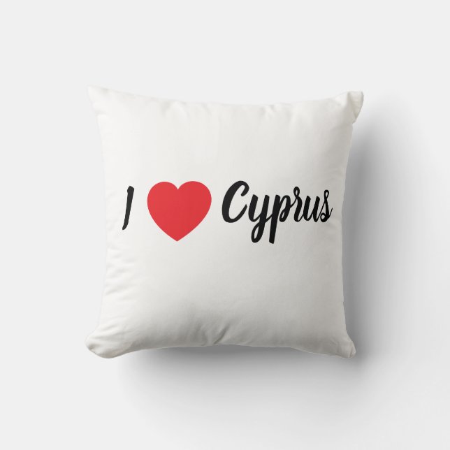 Throw Pillow (I "heart" Cyprus) (Front)