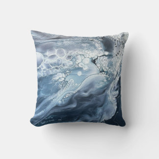 Throw pillow in blues and grays