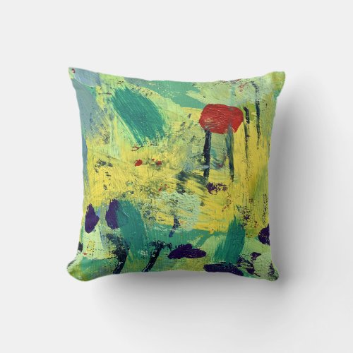Throw Pillow in Field and Meadow Design
