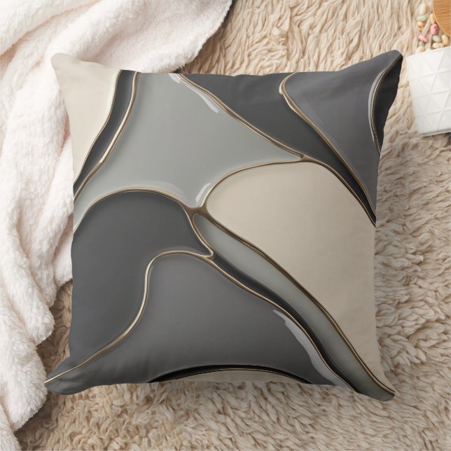 Throw pillow in stylish abstract graphic (Blanket)