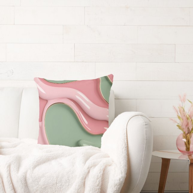 Throw pillow in stylish abstract graphic (Couch)