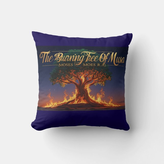 Throw Pillow- Islamic "The Burning Tree Of Musa" Pillow (Front)