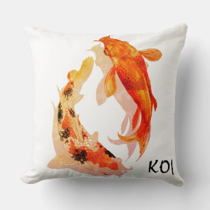 Throw Pillow-KOI Fish Pillow
