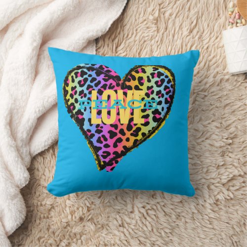 Throw Pillow  Love peace