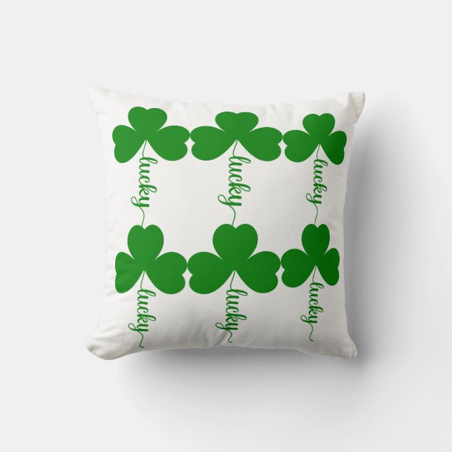 Throw Pillow, luckyclover Pillow (Front)