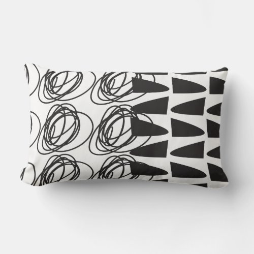 Throw Pillow Lumbar Black and Mustard