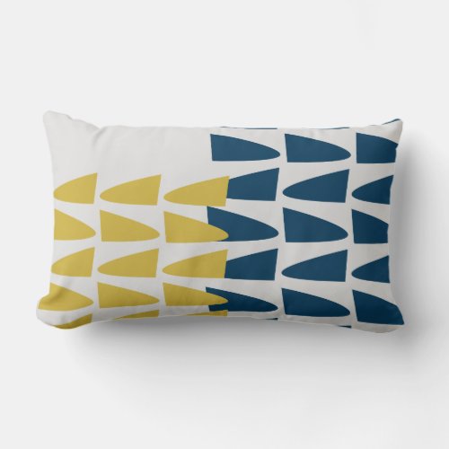 Throw Pillow Lumbar in Deep Turquoise and Mustard