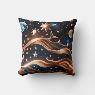 Throw Pillow – Luxury Bronze Celestial Moon
