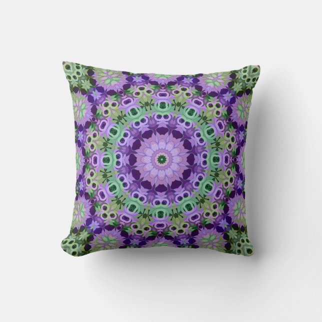 Throw Pillow Mandala round pattern kaleidoscope re (Front)
