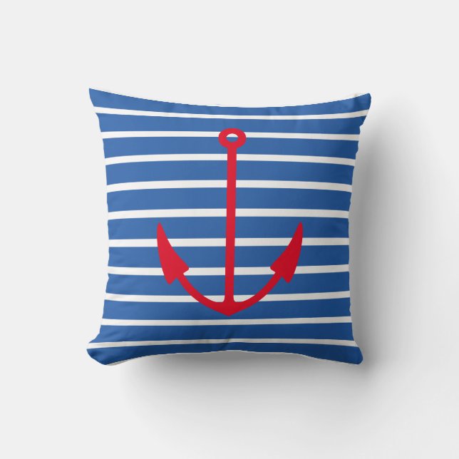 Throw Pillow-Maritime Anchor Pillow (Front)