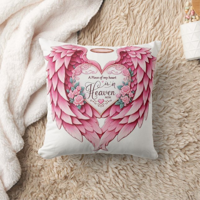 Throw Pillow, Memorial Pillow, Heaven, Mom, Angel Pillow (Blanket)