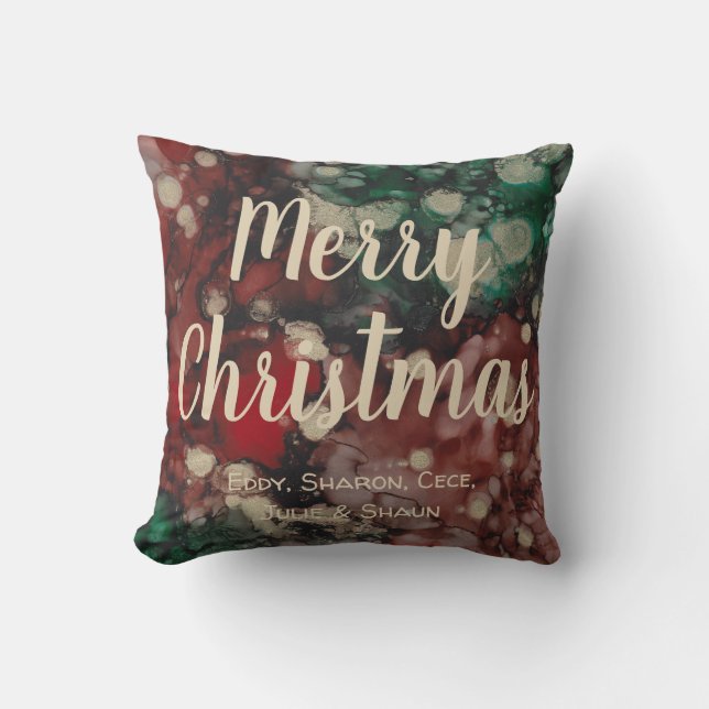 Throw Pillow Merry Christmas Color Bursts (Front)