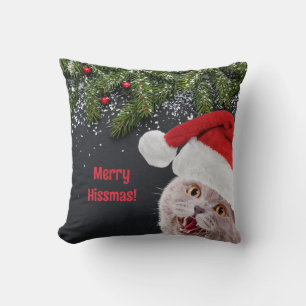 Throw Pillow, Merry Hissmas Pillow