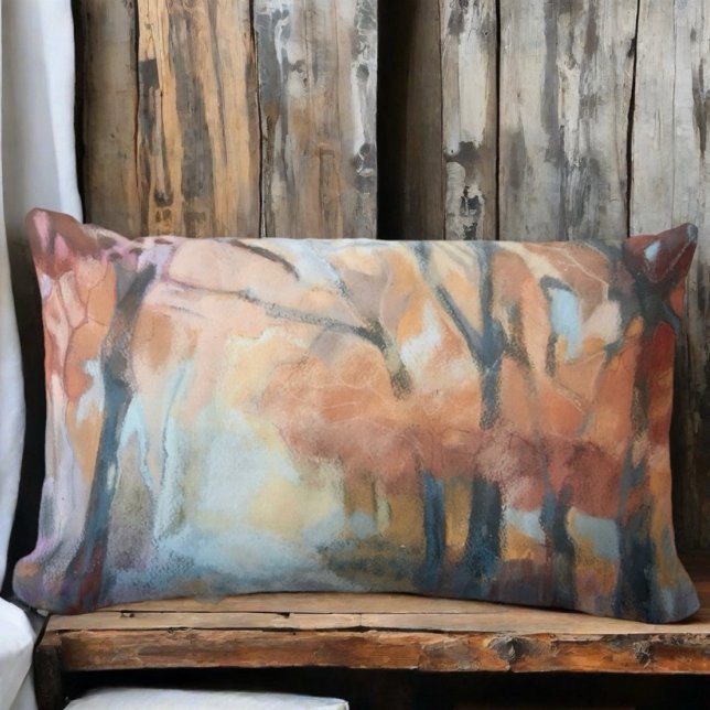 Throw Pillow modern orange yellow brown trees  (Creator Uploaded)