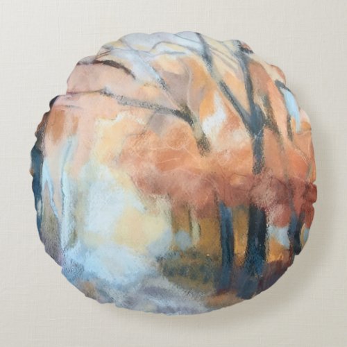 Throw Pillow modern orange yellow brown trees 