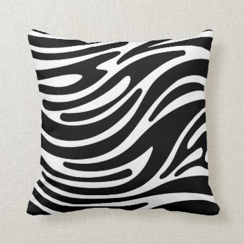 Throw Pillow - Modern Zebra Stripes (black & White by koncepts at Zazzle